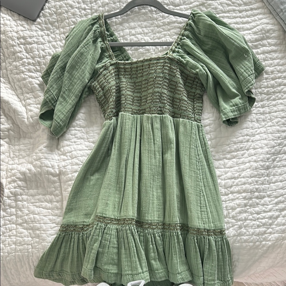 Free people green mini dress